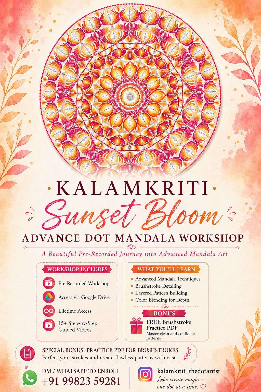 Sunset Bloom โ Advance Dot Mandala