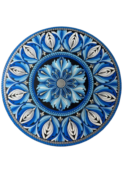 Blue Floral Mandala Artwork